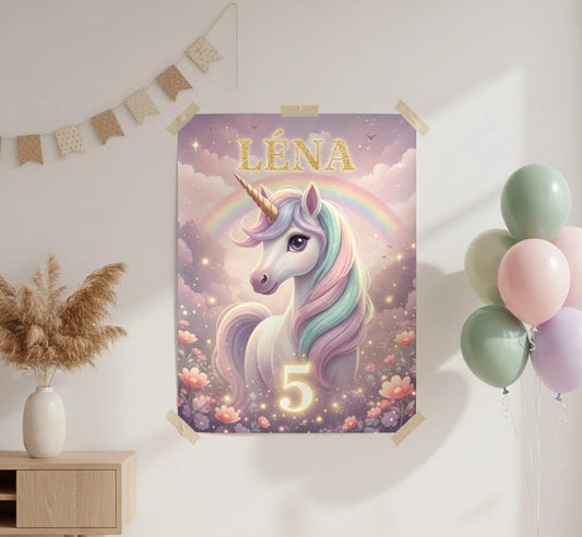 Licorne magique - affiche pour enfants