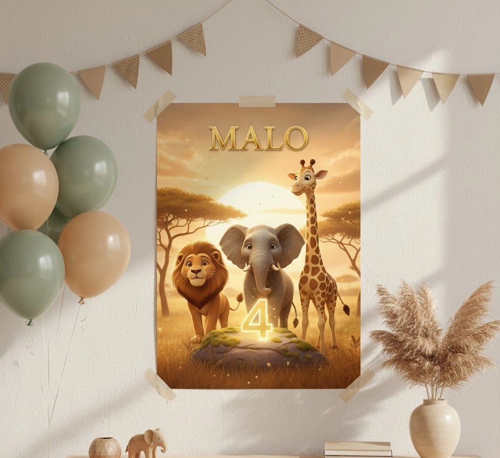 Safari Doré - Affiches Magiques